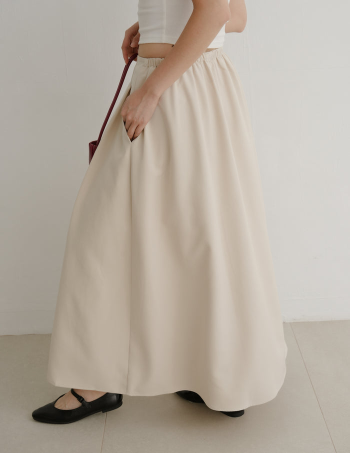 Willow Maxi Skirt in Beige
