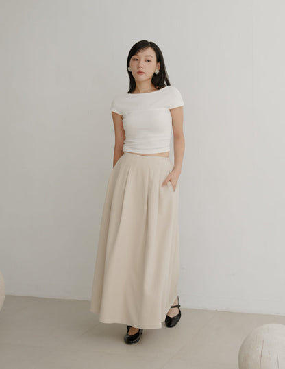 Willow Maxi Skirt in Beige