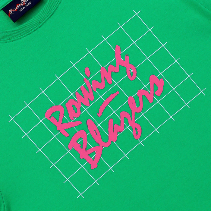 Women's Cropped Rowing Blazers '90s Green and Pink Tee