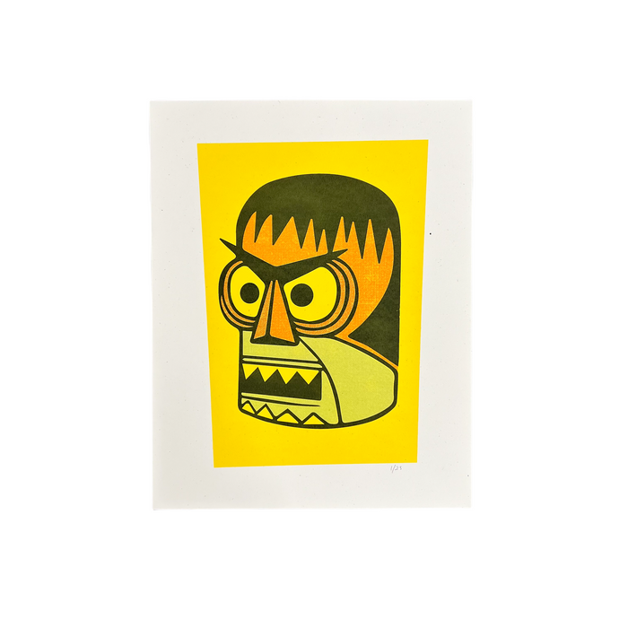 Wooden Mask Print