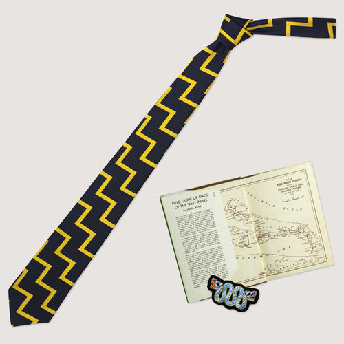 Woven Zig Zag Tie (Black and Yellow Zig Zag Tie)